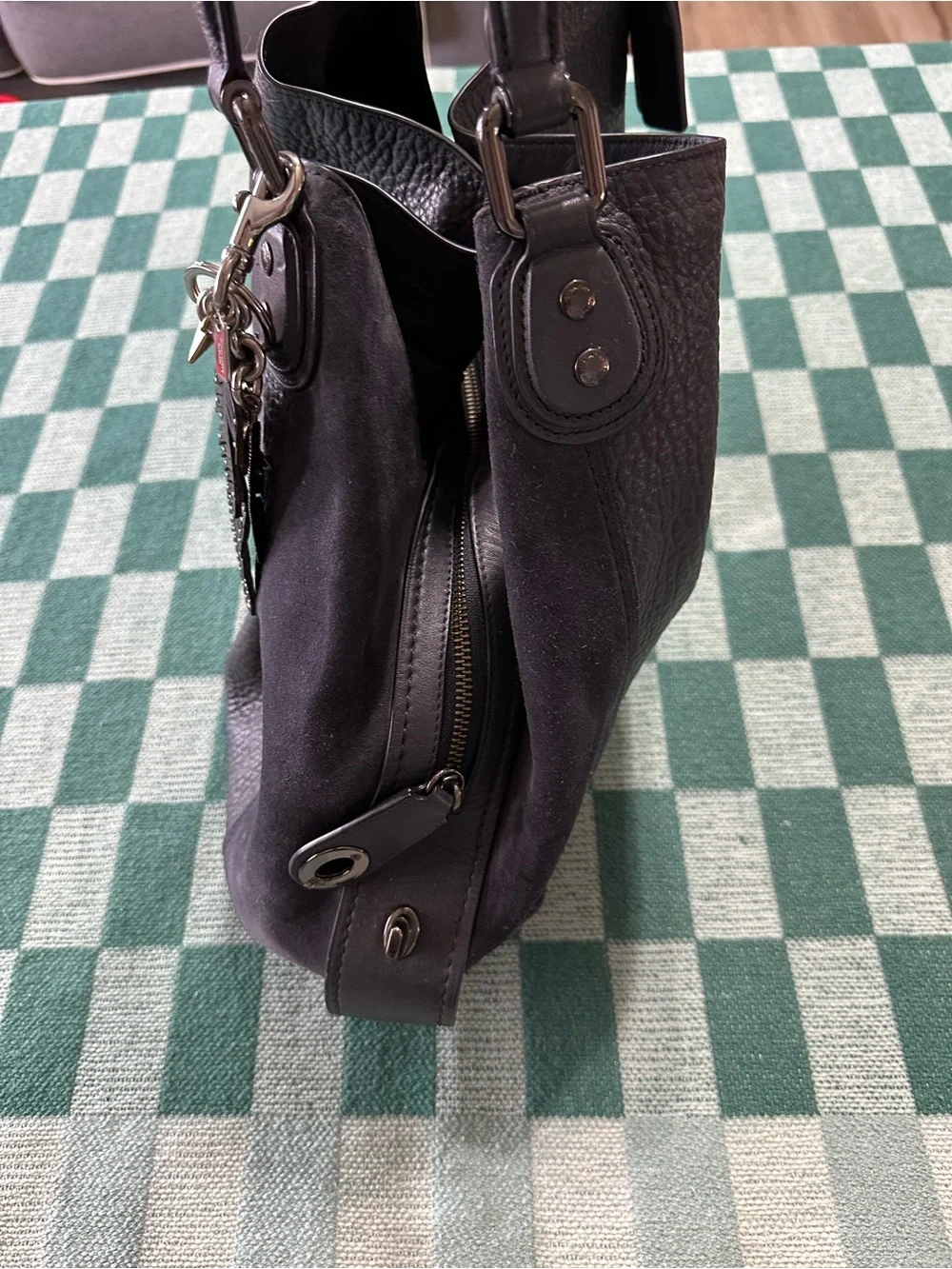 Coach Mixed Leather Edie 42 Shoulder Bag
